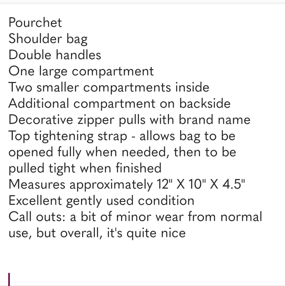 👛 Pourchet Shoulder Bag Burgundy & Leather Double Handle EUC - Picture 9 of 9